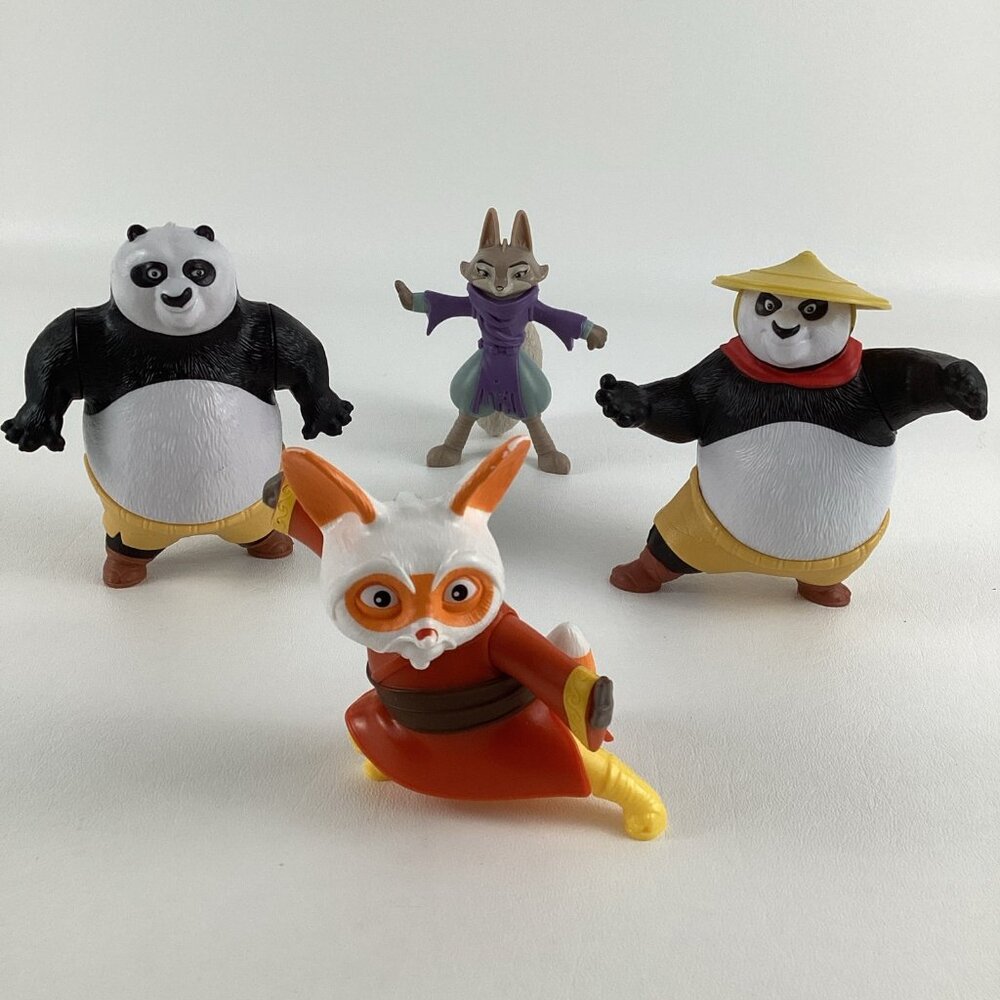 DreamWorks Kung Fu Panda Burger King Action Figure Lot Po Zhen Master Shifu Toy